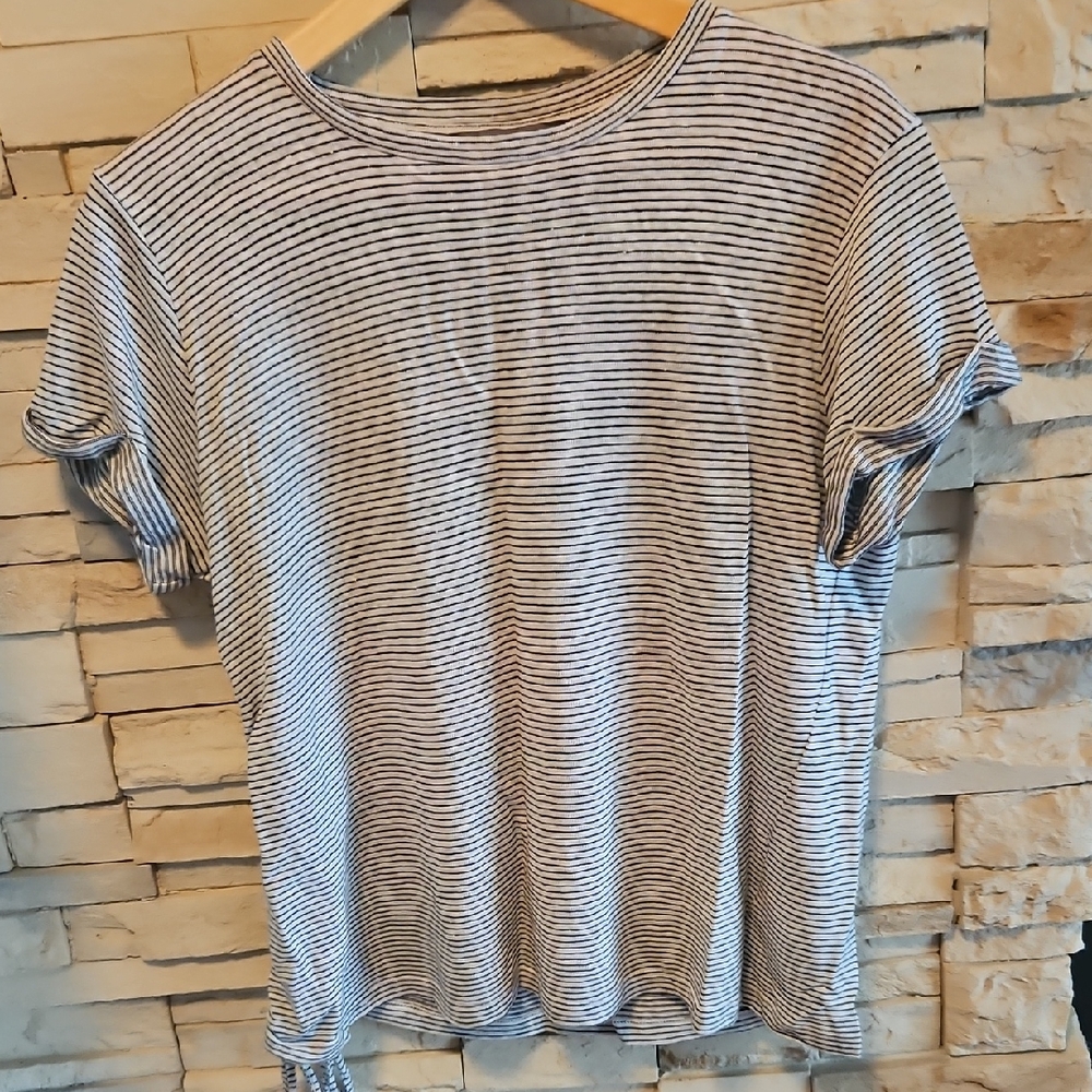 Elliott Lauren Black and White Striped Tee